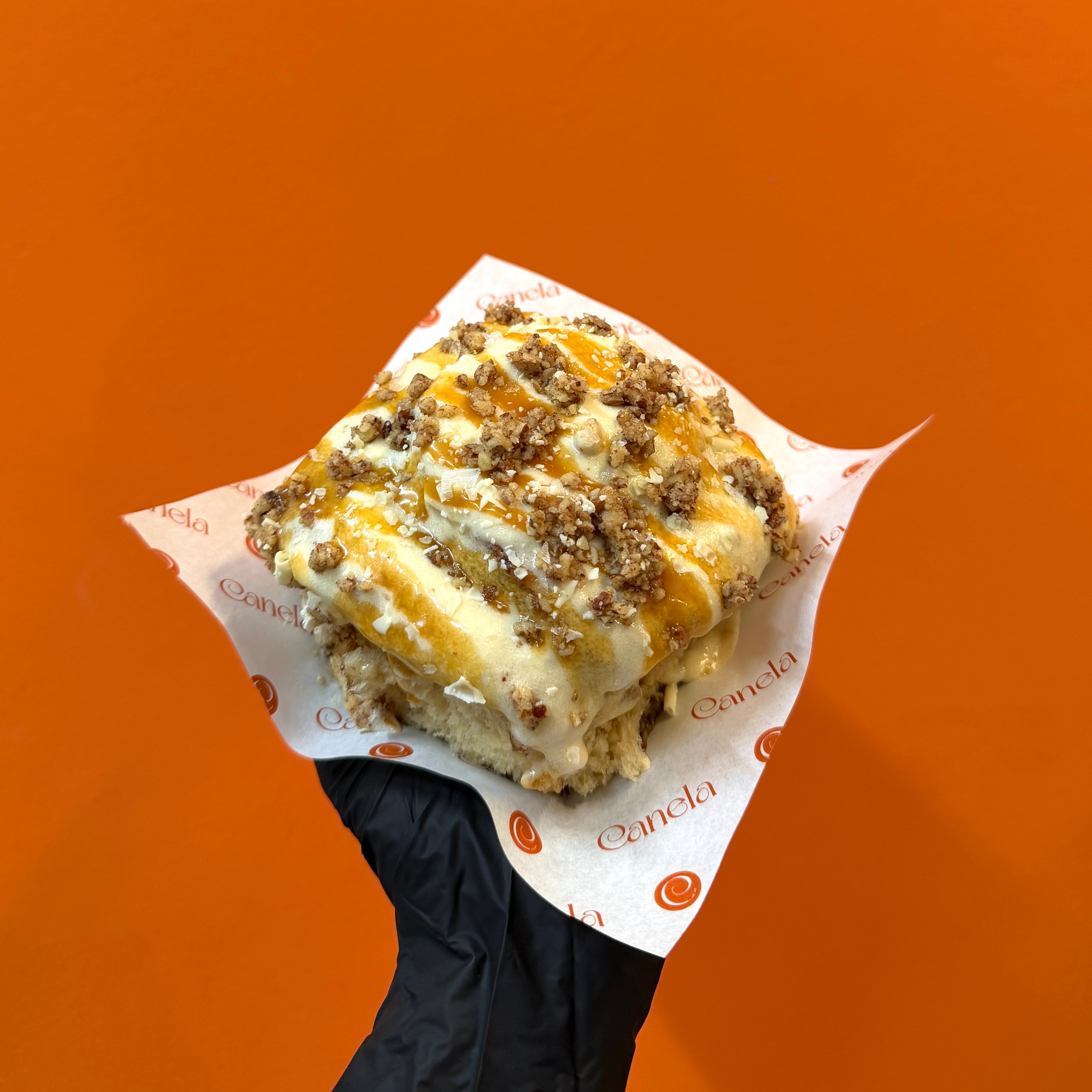 Salted Caramel Pecan Cinnamon Roll